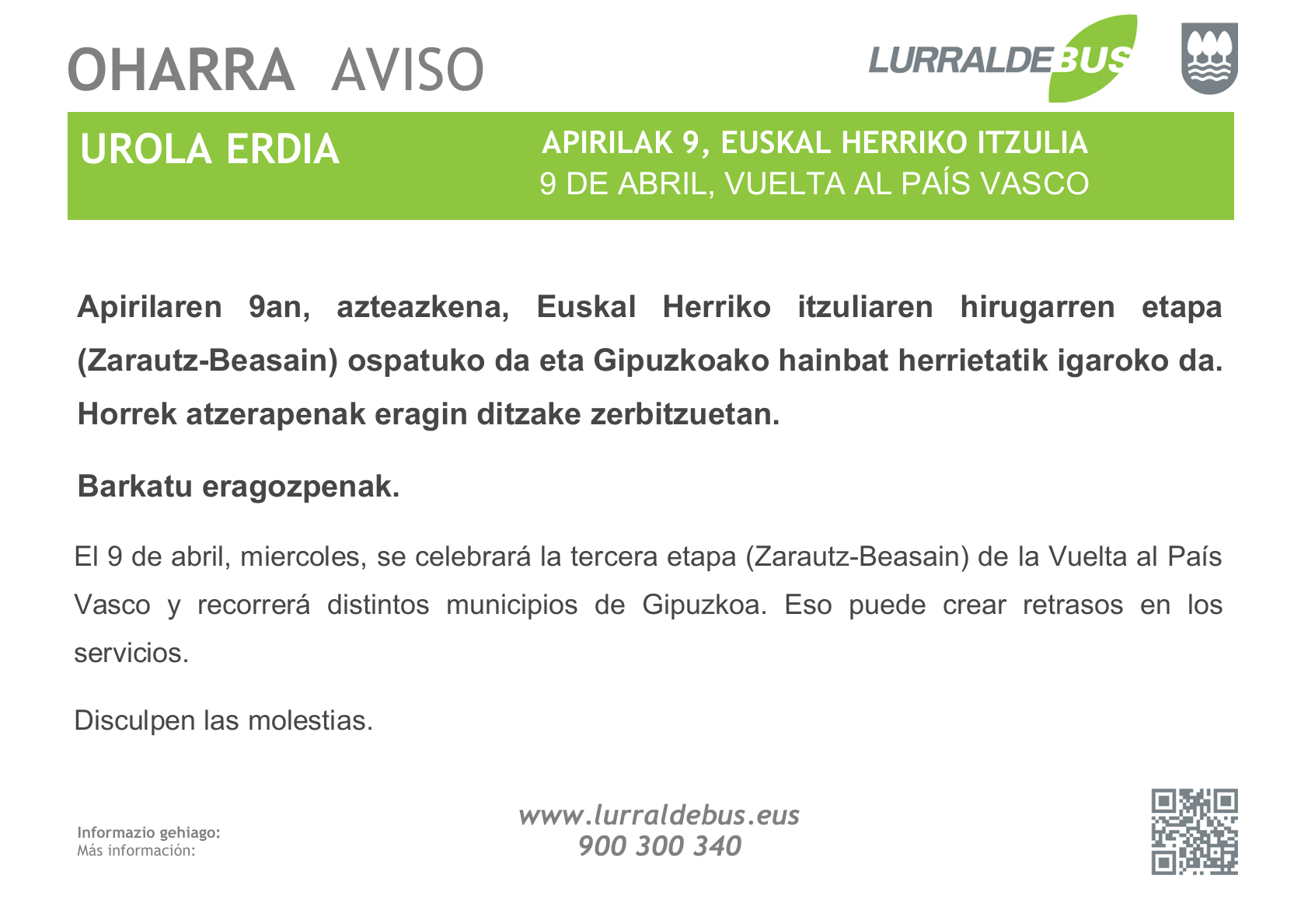 ITZULIA APIRILAK 9 ATZERAPENAK