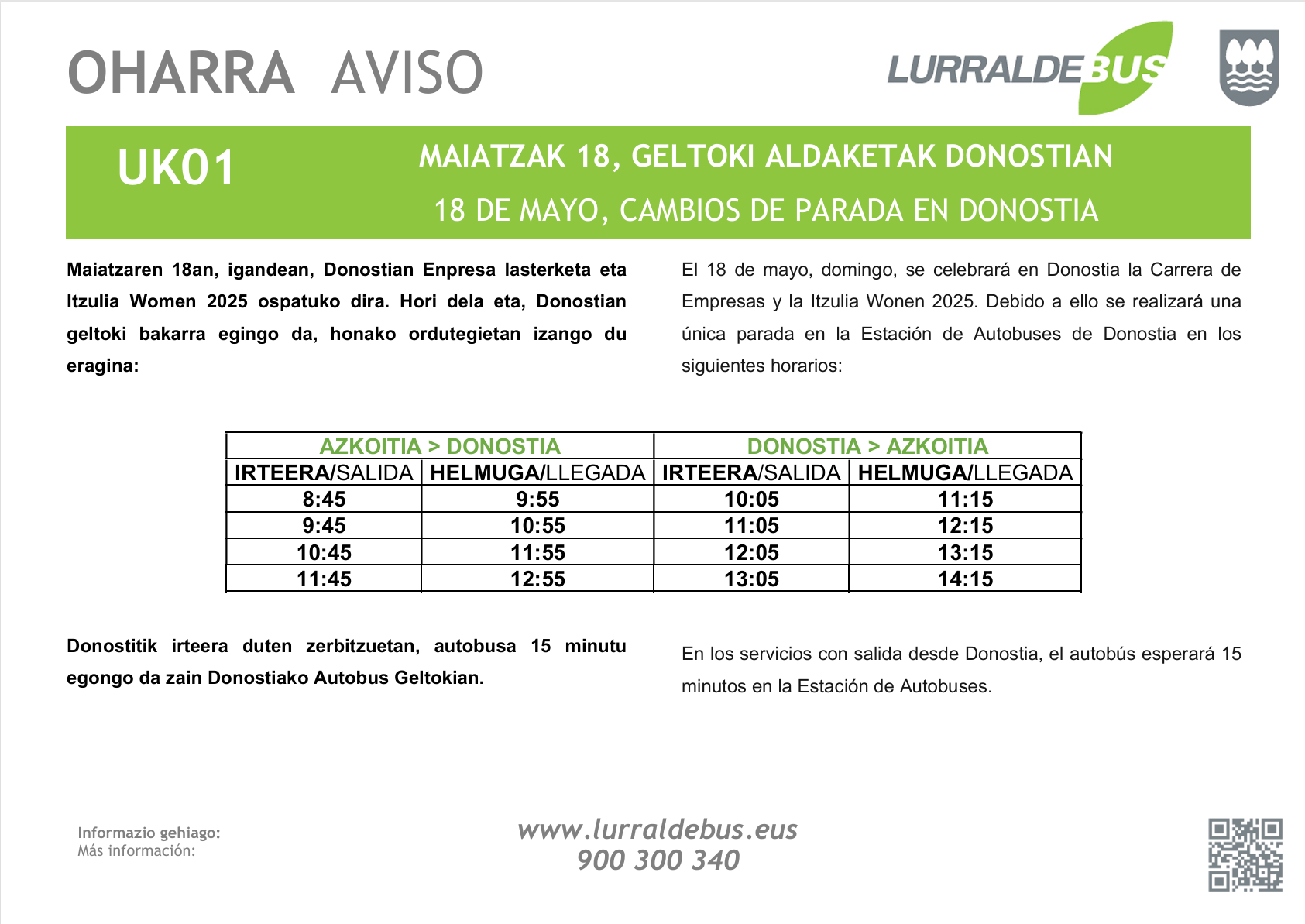 UK01 MAIATZAK 18 ITZULIA DONOSTIAN
