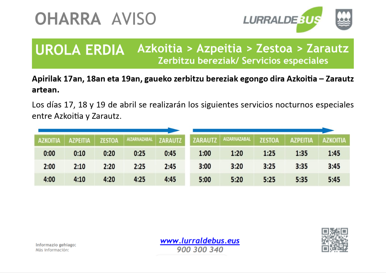 UK03 ASTE SANTUAN ZERBITZU BEREZIAK