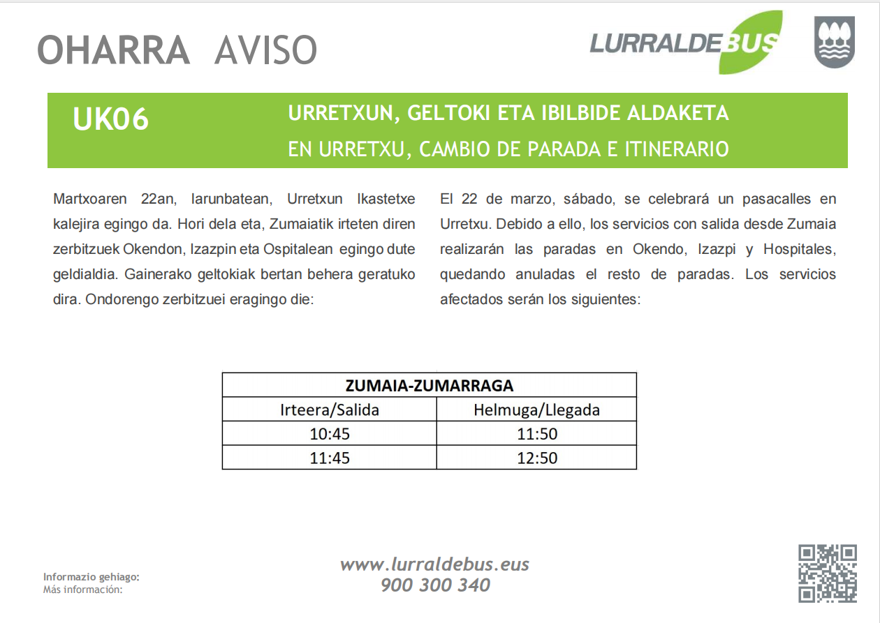 UK06 IKASTETXE KALEJIRA URRETXUN