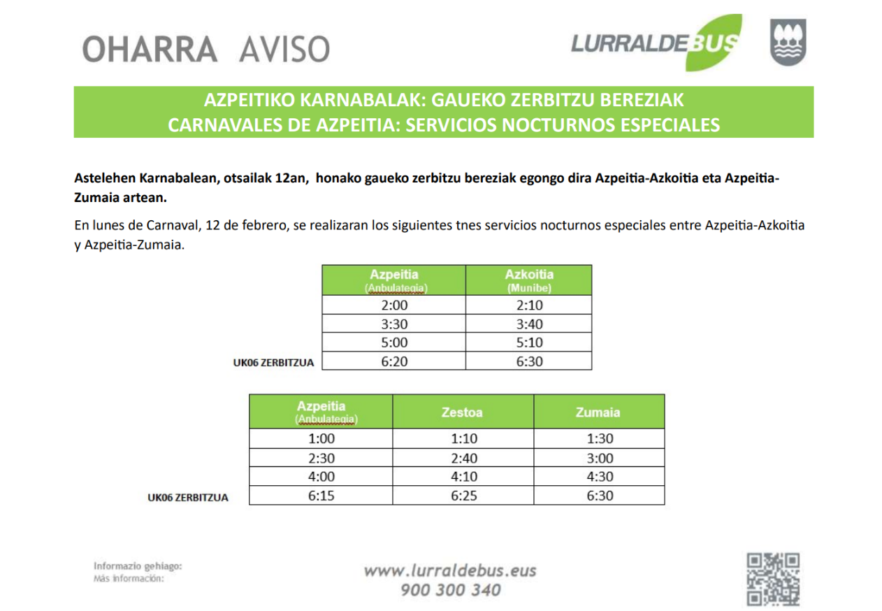 gauekko zerbitzu bereziak